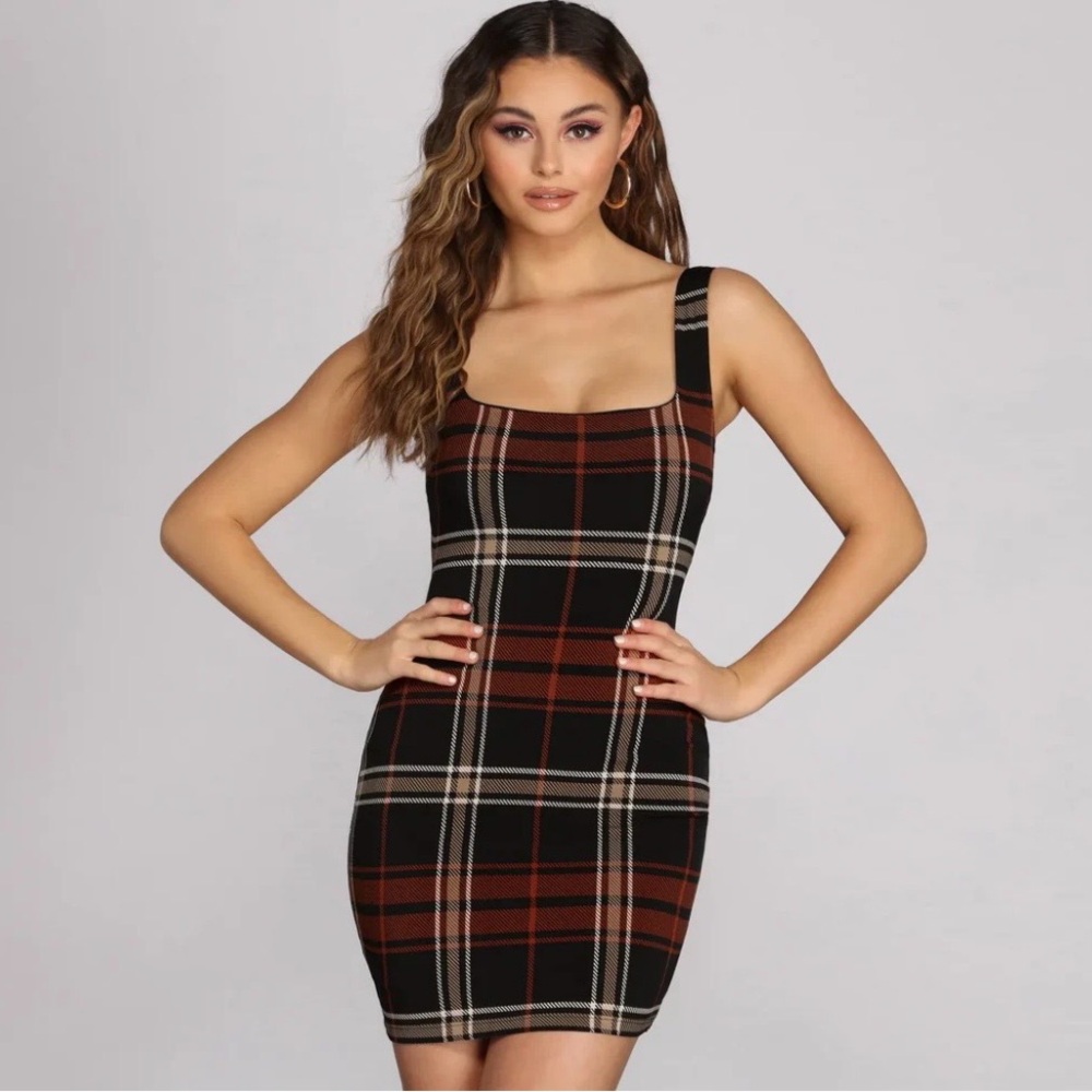 Flannel tight dress
